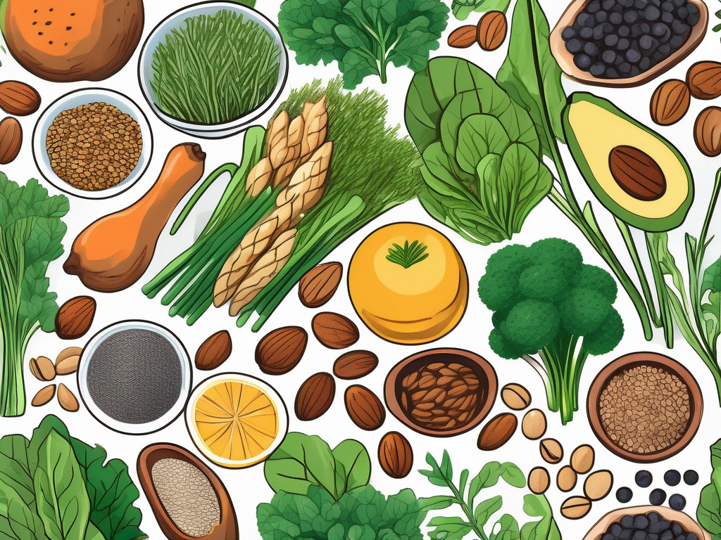 An assortment of vibrant plant-based foods rich in omega-3 fatty acids