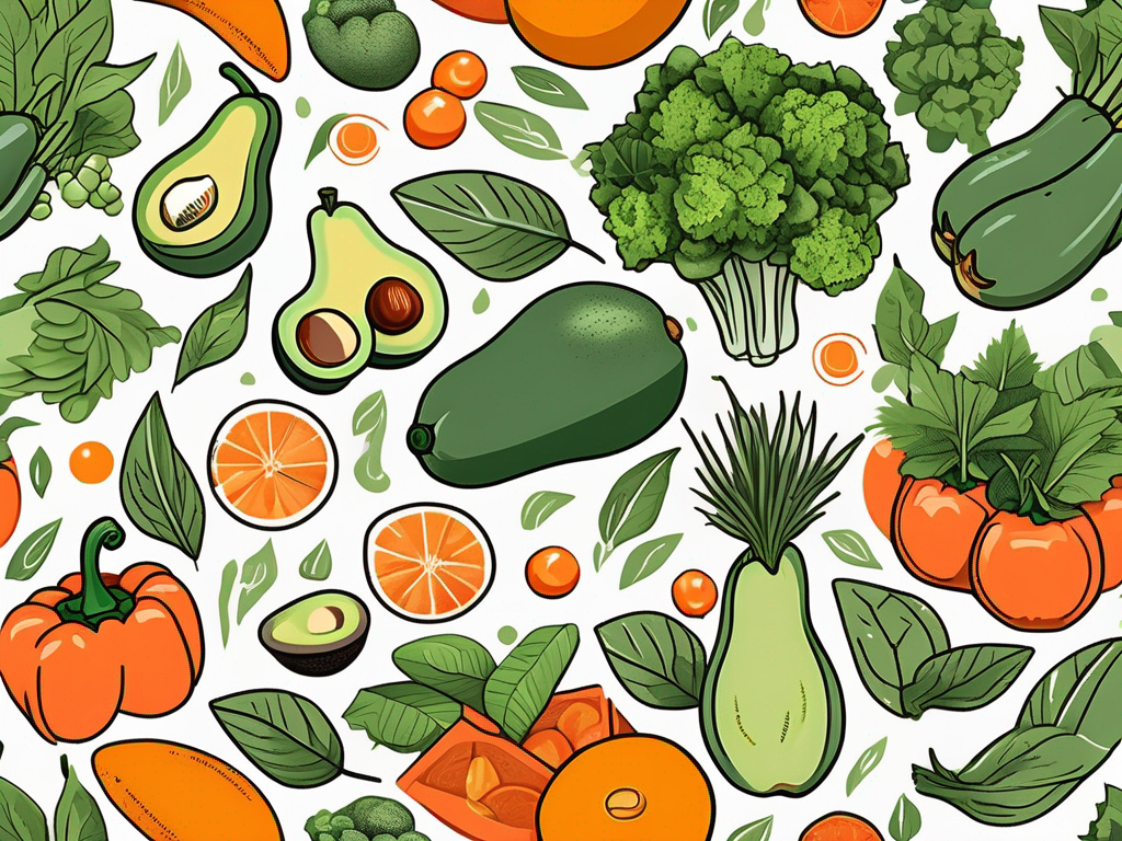 A vibrant arrangement of vitamin c-rich foods