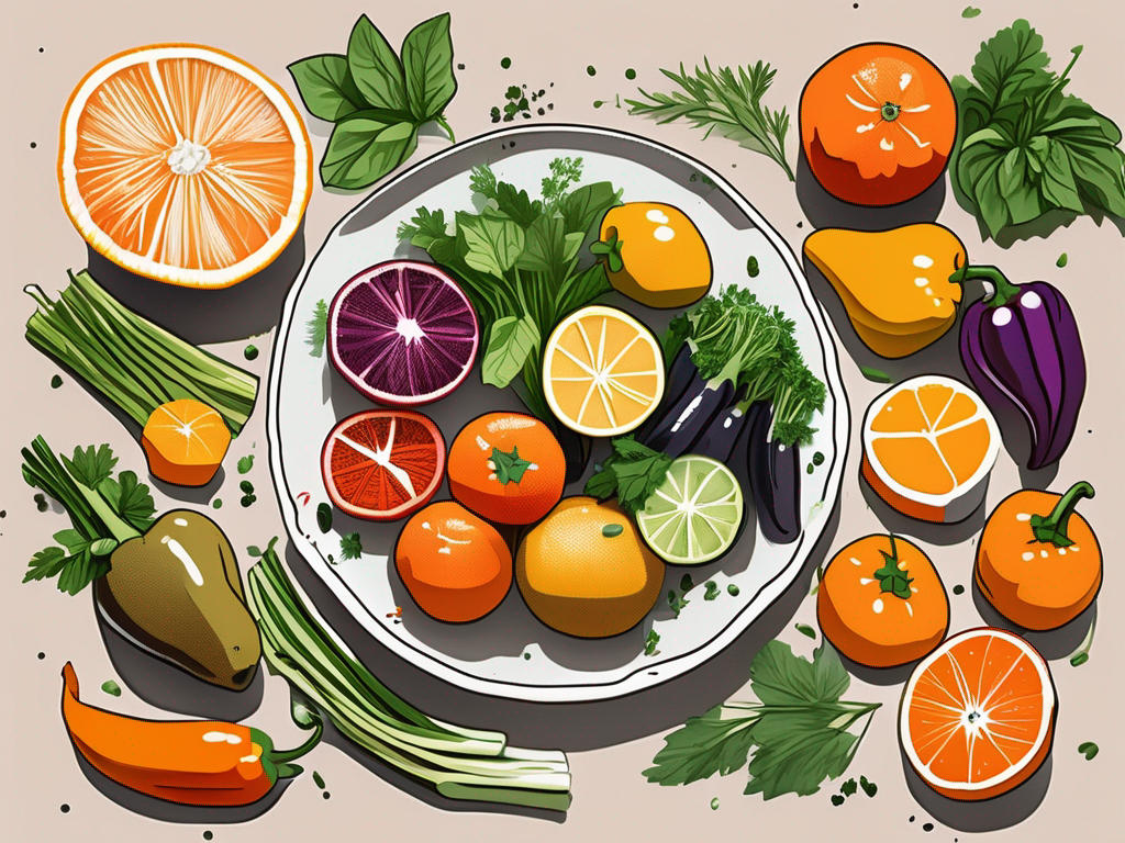 A vibrant medelhavsdiet spread featuring an array of fresh fruits